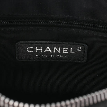 CHANEL Shoulder Bag Logo with Coco Charm 2way Lambskin Black Gold x Silver-Tone Hardware, Pre-Owned