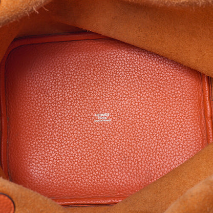 HERMES ピコタンロック MM ハンドバッグ トリヨンクレマンス オランジュポピー シルバー金具 中古品