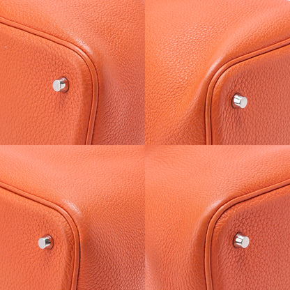 HERMES ピコタンロック MM ハンドバッグ トリヨンクレマンス オランジュポピー シルバー金具 中古品