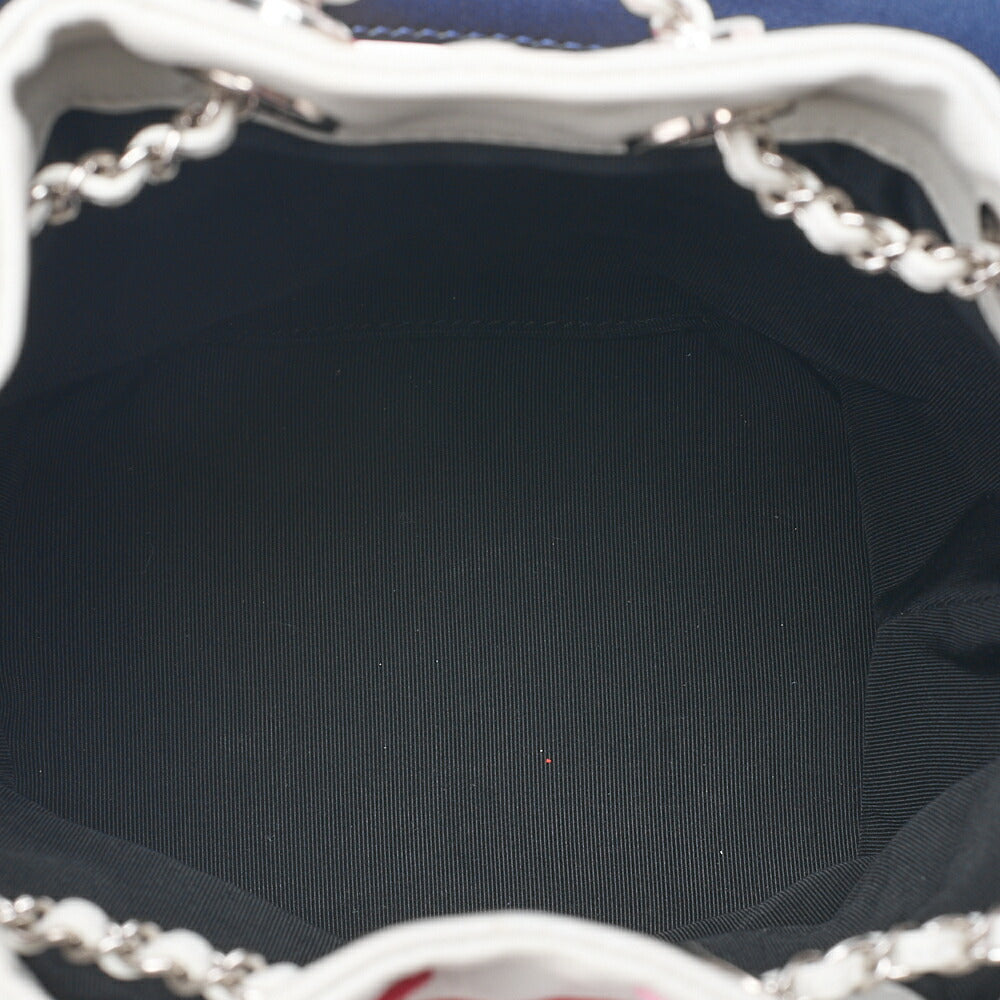 CHANEL Shoulder Bag 2way Matelasse Drawstring Type with Coco Charm Shoulder Bag Lambskin Black x Bicolor Silver-Tone Hardware, Pre-Owned
