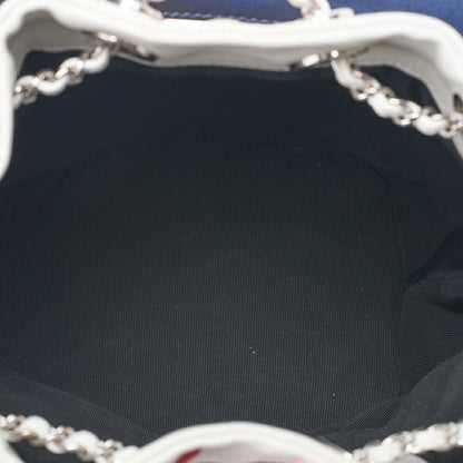 CHANEL Shoulder Bag 2way Matelasse Drawstring Type with Coco Charm Shoulder Bag Lambskin Black x Bicolor Silver-Tone Hardware, Pre-Owned