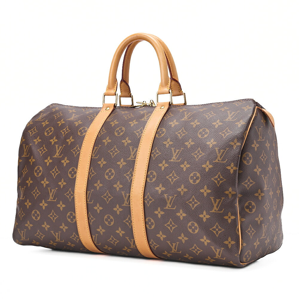 LOUIS VUITTON ルイヴィトン モノグラム キーポル45 ボストンバッグ M41428 ブラウン ゴールド金具 中古