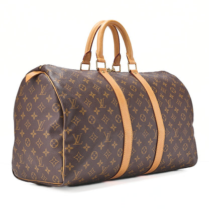 LOUIS VUITTON ルイヴィトン モノグラム キーポル45 ボストンバッグ M41428 ブラウン ゴールド金具 中古