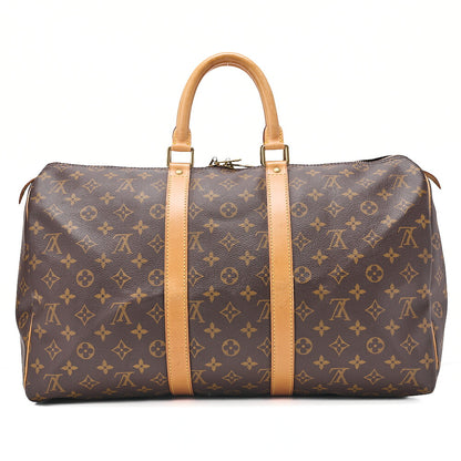 LOUIS VUITTON ルイヴィトン モノグラム キーポル45 ボストンバッグ M41428 ブラウン ゴールド金具 中古