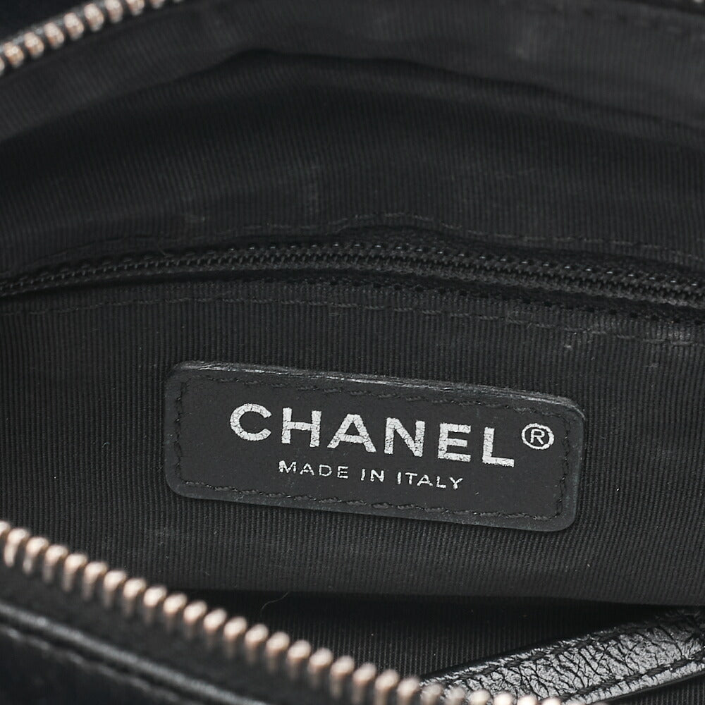 CHANEL チェーンショルダーバッグ マトラッセ ガブリエル ドゥ ヴィンテージカーフ 黒 x 金 シルバー x ゴールド金具 中古