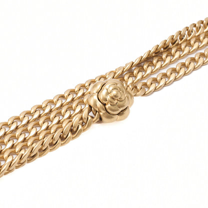 CHANEL Matelasse Camellia Ball Chain Wallet Lambskin Black Gold-Tone Hardware, Pre-Owned