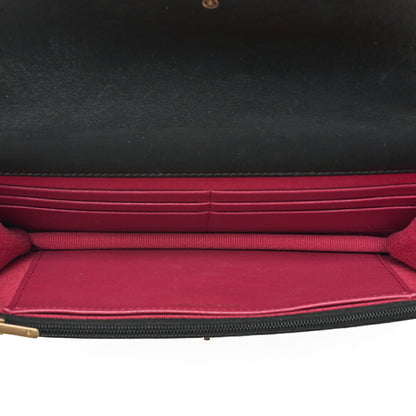 CHANEL Matelasse Camellia Ball Chain Wallet Lambskin Black Gold-Tone Hardware, Pre-Owned