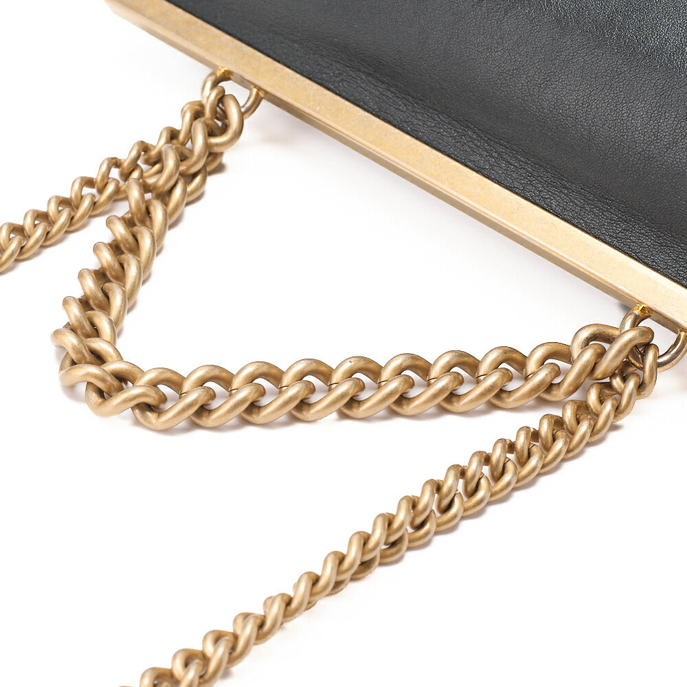 CHANEL Calfskin Matelasse Coco Mark & Logo Mark 2way Handbag Black Gold-Tone Hardware, Pre-Owned