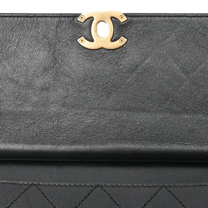 CHANEL Calfskin Matelasse Coco Mark & Logo Mark 2way Handbag Black Gold-Tone Hardware, Pre-Owned