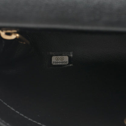 CHANEL Calfskin Matelasse Coco Mark & Logo Mark 2way Handbag Black Gold-Tone Hardware, Pre-Owned