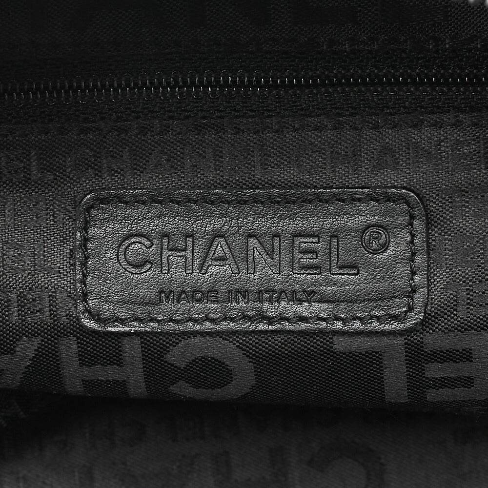 CHANEL Suede Camellia Chain Tote Black x Gold Silver-Tone Hardware, Pre-Owned