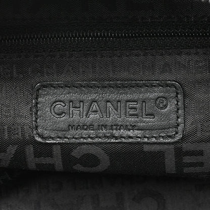 CHANEL Suede Camellia Chain Tote Black x Gold Silver-Tone Hardware, Pre-Owned