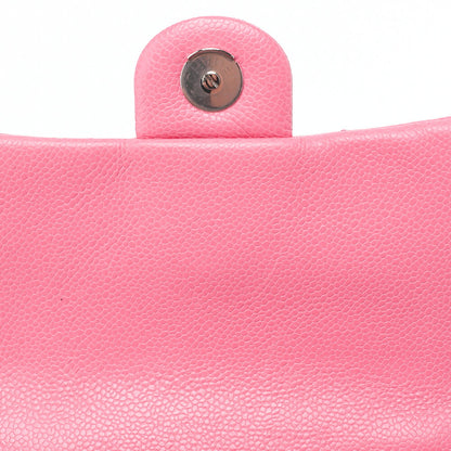CHANEL Caviar Skin Mini Matelasse 18 Push Lock Pink Chain Shoulder Pink Pink-Tone Hardware, Pre-Owned