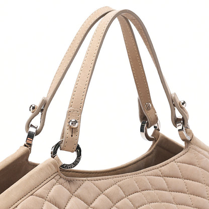 シャネル スパークルレザー ココマーク 2WAY チェーンショルダー ベージュ シルバー金具 中古