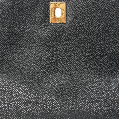 シャネル トリプルココマーク ターンロック チェーン バックパック キャビアスキン 黒 ゴールド金具 中古