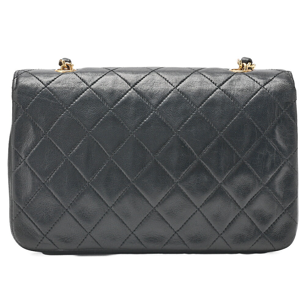 CHANEL Chain Shoulder Bag Mini Matelasse 18cm Design Flap Lambskin Black Gold-Tone Hardware, Pre-Owned