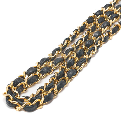 CHANEL Chain Shoulder Bag Mini Matelasse 18cm Design Flap Lambskin Black Gold-Tone Hardware, Pre-Owned