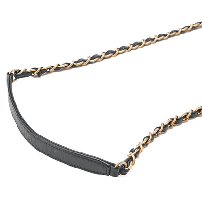 CHANEL Shoulder Bag Coco Mark CC Filigree 2WAY Chain Shoulder Caviar Skin Black Gold-Tone Hardware, Pre-Owned