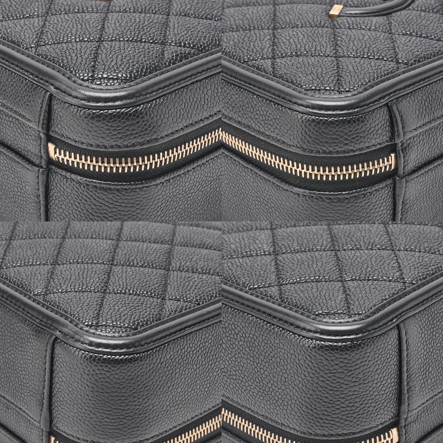 CHANEL Shoulder Bag Coco Mark CC Filigree 2WAY Chain Shoulder Caviar Skin Black Gold-Tone Hardware, Pre-Owned