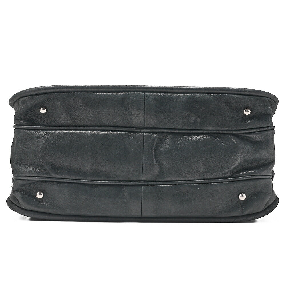 CHANEL Sparkle Leather Matelasse Coco Mark 2WAY Chain Shoulder Black Silver-Tone Hardware, Pre-Owned