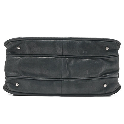 CHANEL Sparkle Leather Matelasse Coco Mark 2WAY Chain Shoulder Black Silver-Tone Hardware, Pre-Owned