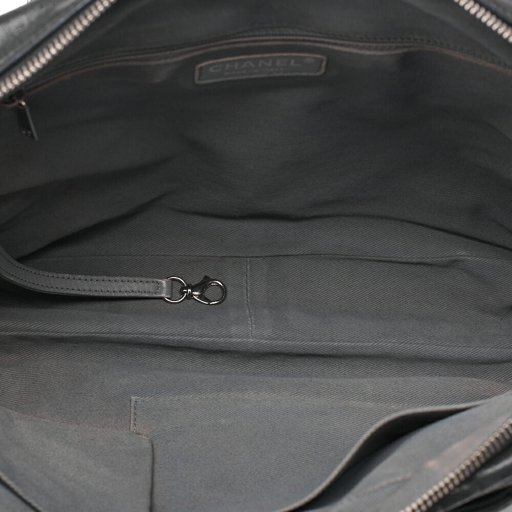 CHANEL Sparkle Leather Matelasse Coco Mark 2WAY Chain Shoulder Black Silver-Tone Hardware, Pre-Owned