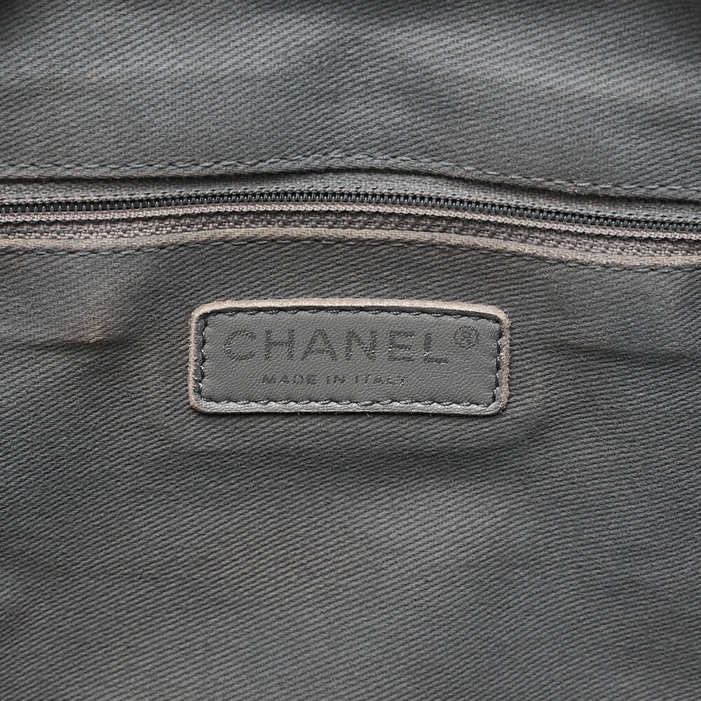 CHANEL Sparkle Leather Matelasse Coco Mark 2WAY Chain Shoulder Black Silver-Tone Hardware, Pre-Owned