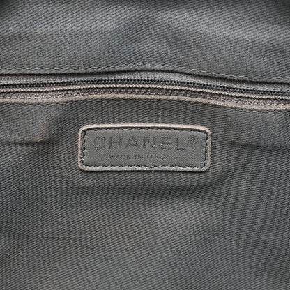 CHANEL Sparkle Leather Matelasse Coco Mark 2WAY Chain Shoulder Black Silver-Tone Hardware, Pre-Owned