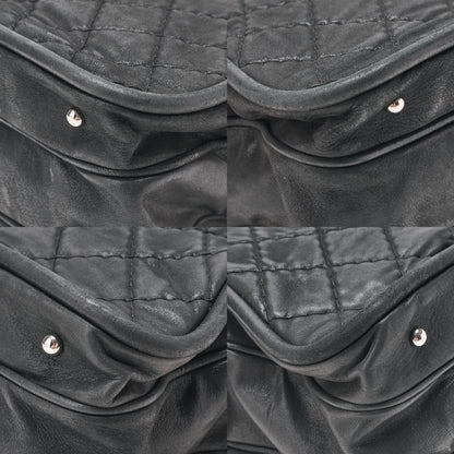 CHANEL Sparkle Leather Matelasse Coco Mark 2WAY Chain Shoulder Black Silver-Tone Hardware, Pre-Owned