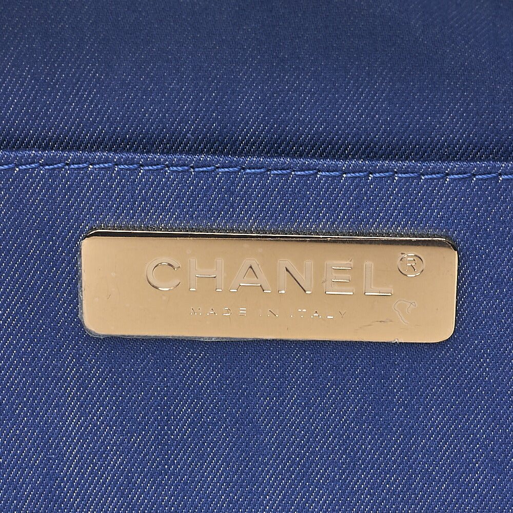 シャネル ツイード×ラムスキン ココマーク チェーンショルダー 黄緑 マルチカラー ゴールド金具 中古品