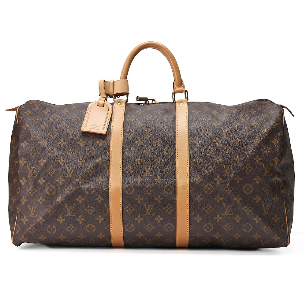 LOUIS VUITTON ルイヴィトン モノグラム キーポル55 ボストンバッグ M41414 ブラウン ゴールド金具 中古