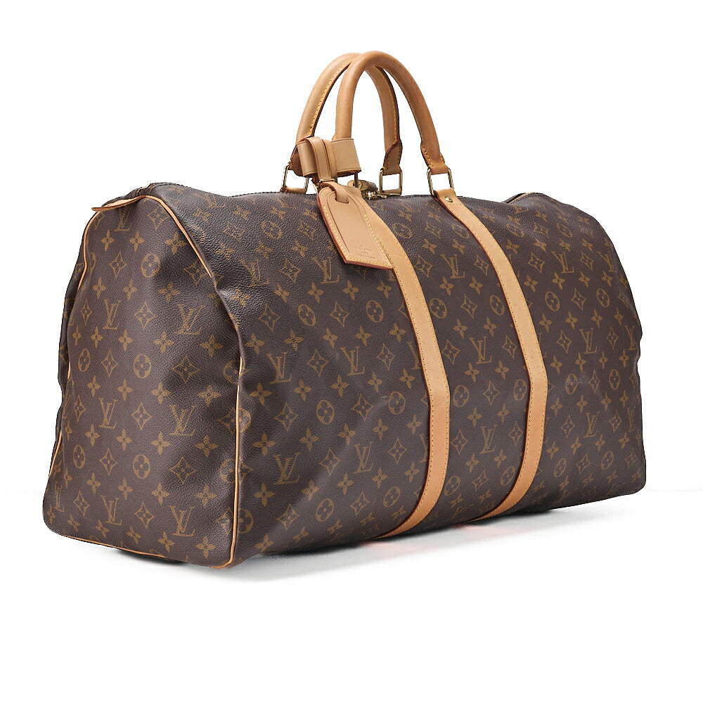 LOUIS VUITTON ルイヴィトン モノグラム キーポル55 ボストンバッグ M41414 ブラウン ゴールド金具 中古