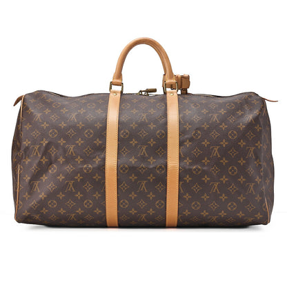 LOUIS VUITTON ルイヴィトン モノグラム キーポル55 ボストンバッグ M41414 ブラウン ゴールド金具 中古