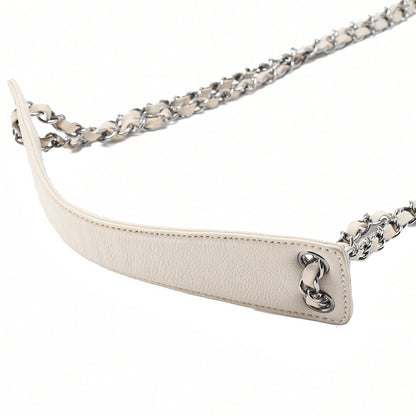 CHANEL Calfskin Big Coco Diamond Stitch Chain Shoulder Ivory Silver-Tone Hardware, Pre-Owned
