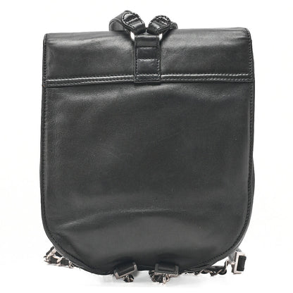 シャネル ラムスキン ココマーク チェーン バックパック ブラック シルバー金具 中古品