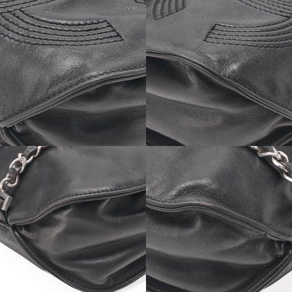 シャネル ラムスキン ココマーク チェーン バックパック ブラック シルバー金具 中古品