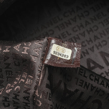 シャネル スエード カメリアライン ココマーク チェーン トートバッグ ブラウン シルバー金具 中古品