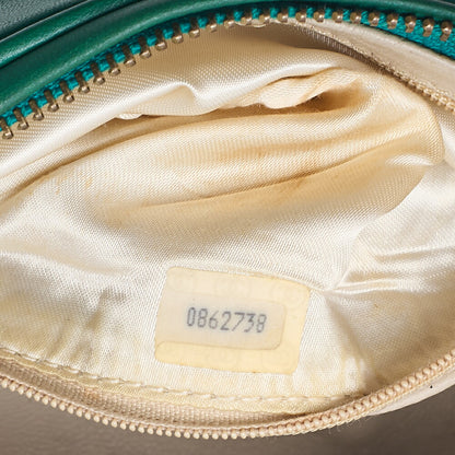 シャネル ラムスキン マトラッセ ココマーク フリンジ チェーンショルダー 緑 ゴールド金具 中古