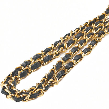 シャネル マトラッセ 台形 2.55 ロック シングル フラップ チェーンショルダー ラムスキン 黒 ゴールド金具 中古