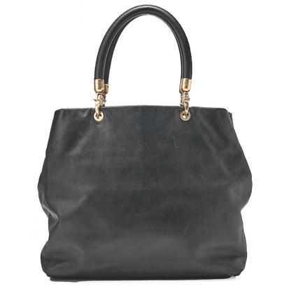 CHANEL Caviar Skin Big Coco Mark Handbag Detachable Black Gold-Tone Hardware, Pre-Owned