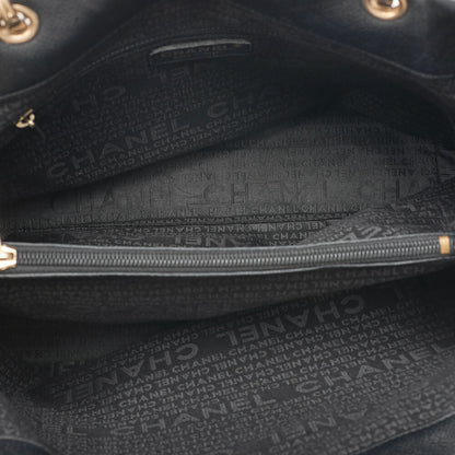 CHANEL Caviar Skin Big Coco Mark Handbag Detachable Black Gold-Tone Hardware, Pre-Owned