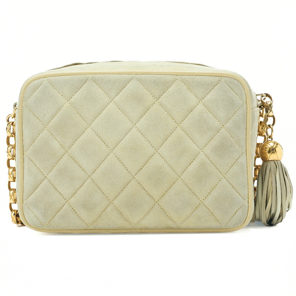 CHANEL Matelasse Coco Mark Fringe Bijou Chain Shoulder Suede Yellow Gold-Tone Hardware, Pre-Owned