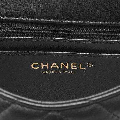 シャネル マトラッセ 2WAY シェブロン チェーン ショルダーバッグ ハンドバッグ ラムスキン 黒 ゴールド金具 中古品
