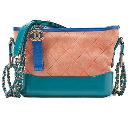 CHANEL Chain Shoulder Bag Matelasse Gabriel Deux Suede ｘ Vintage Calf Bicolor Silver ｘ Gold-Tone Hardware, Pre-Owned