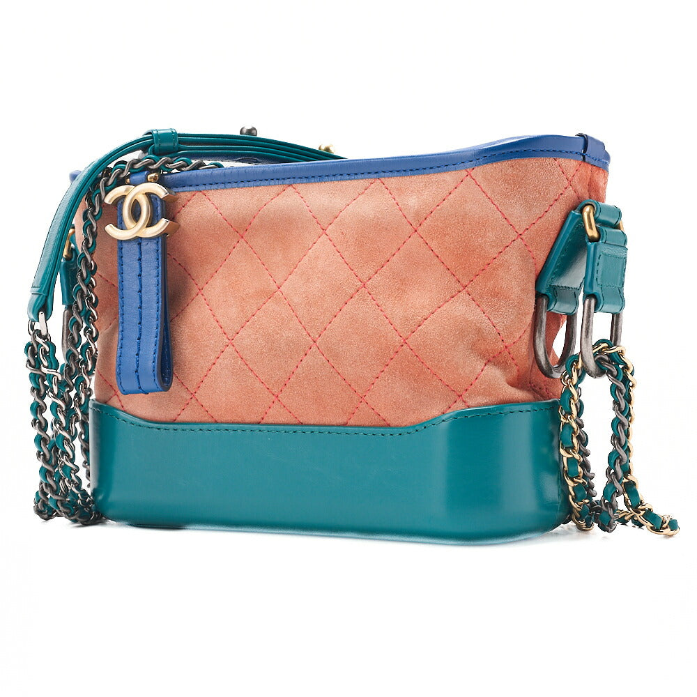 CHANEL Chain Shoulder Bag Matelasse Gabriel Deux Suede ｘ Vintage Calf Bicolor Silver ｘ Gold-Tone Hardware, Pre-Owned