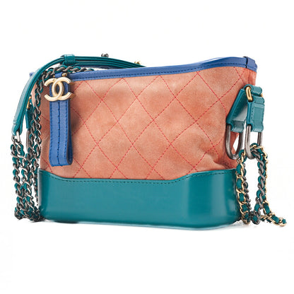 CHANEL Chain Shoulder Bag Matelasse Gabriel Deux Suede ｘ Vintage Calf Bicolor Silver ｘ Gold-Tone Hardware, Pre-Owned