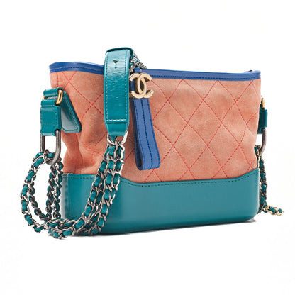 CHANEL Chain Shoulder Bag Matelasse Gabriel Deux Suede ｘ Vintage Calf Bicolor Silver ｘ Gold-Tone Hardware, Pre-Owned