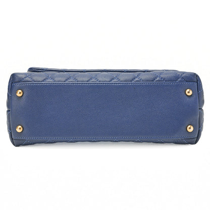 シャネル マトラッセ ココハンドル 2WAY ハンドバッグ ネイビー ゴールド金具 中古品
