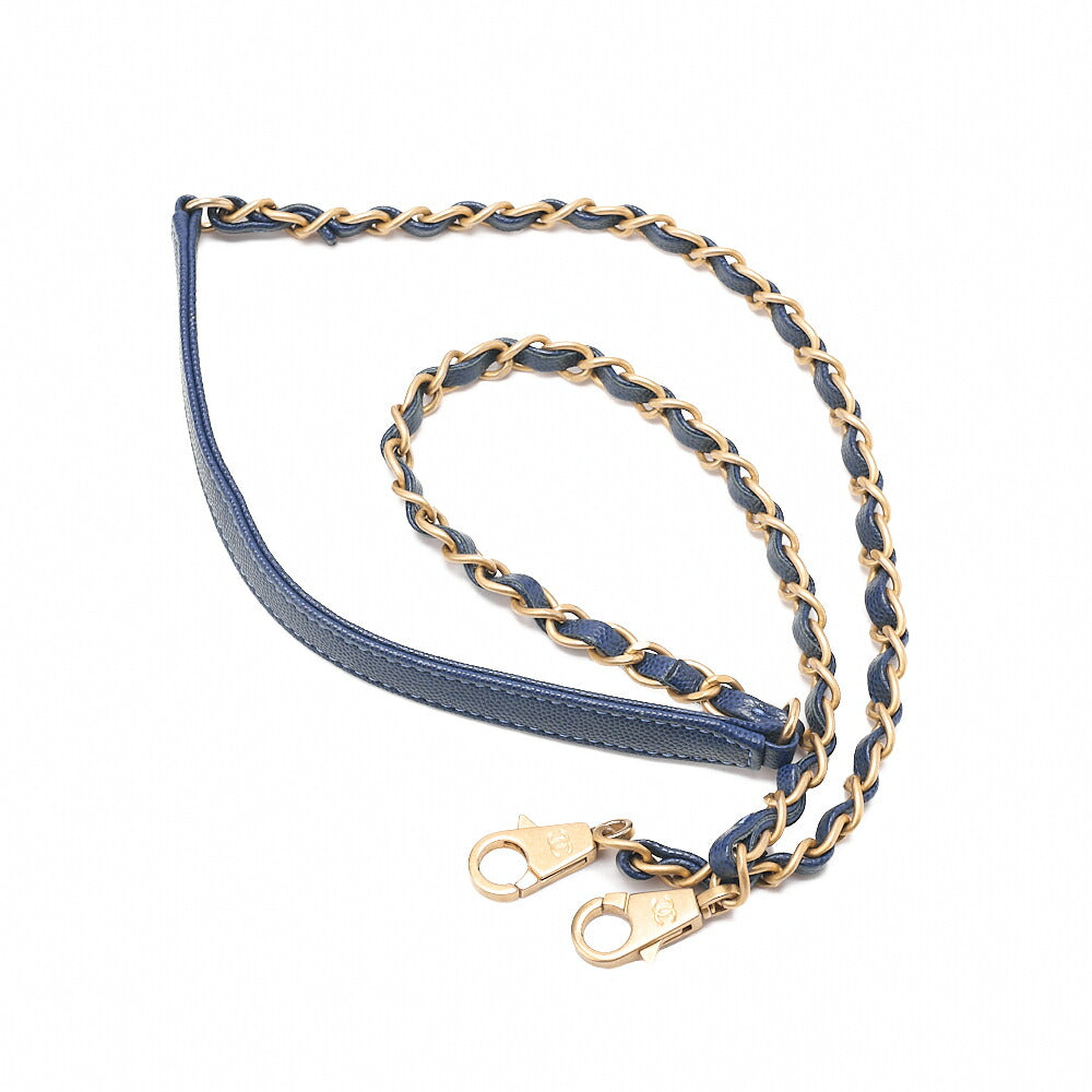 シャネル マトラッセ ココハンドル 2WAY ハンドバッグ ネイビー ゴールド金具 中古品