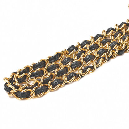 シャネル フル フラップ プッシュロック ベロア ブラック ココマーク チェーンショルダー ゴールド金具 中古品